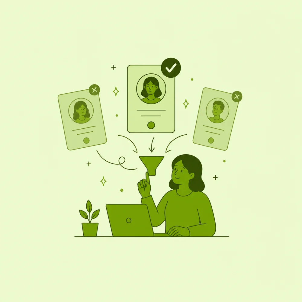 Illustration of customer enquiries being qualified